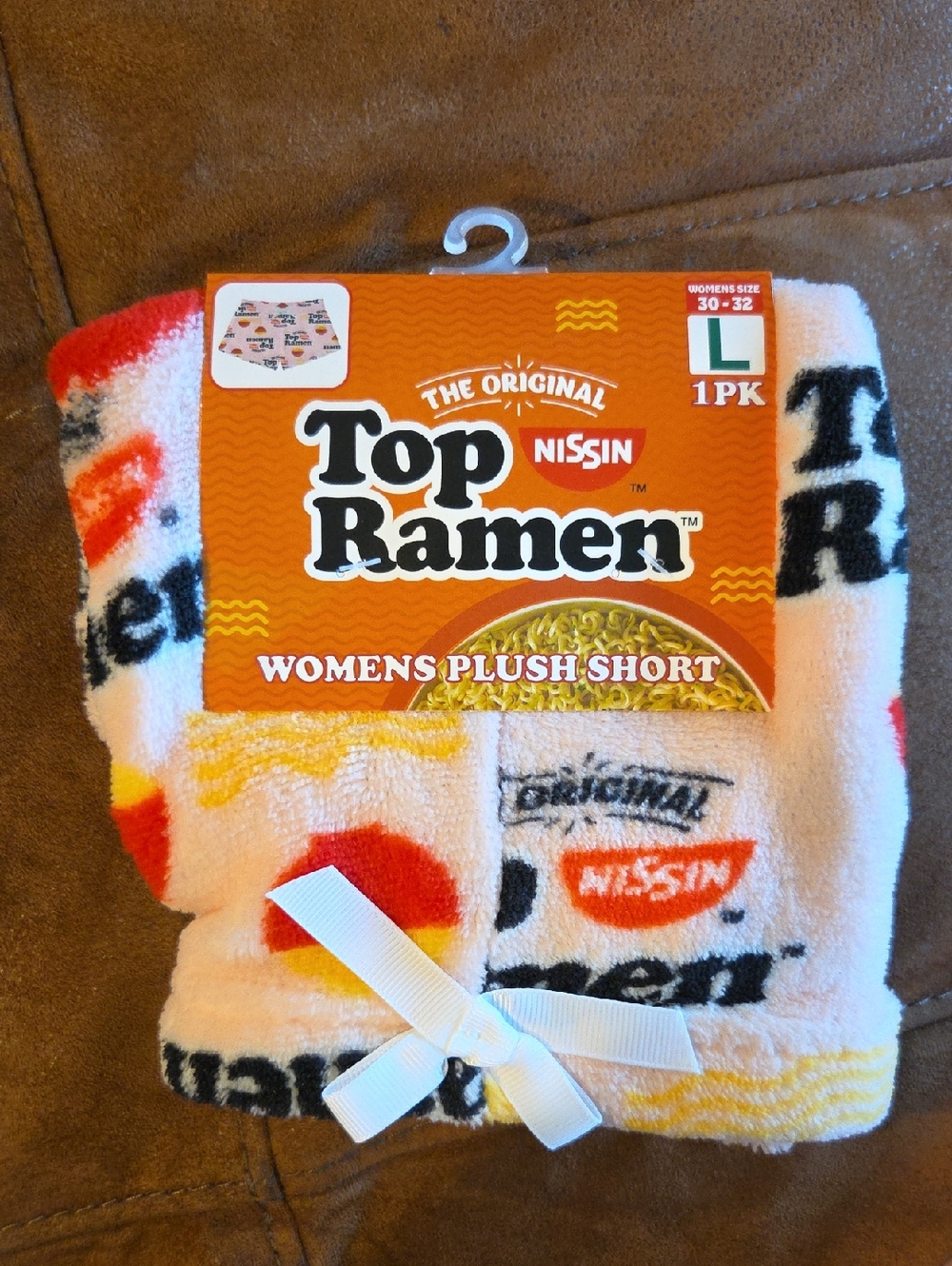 Top ramen soft pink plush shorts